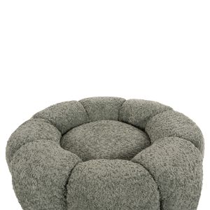 Stool Kripp Hm9602,05 boucle pistachio color with black metal base D60x31hcm