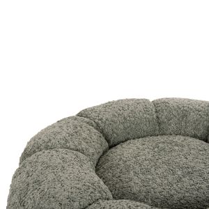 Stool Kripp Hm9602,05 boucle pistachio color with black metal base D60x31hcm