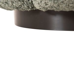 Stool Kripp Hm9602,05 boucle pistachio color with black metal base D60x31hcm