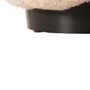 Stool Kripp Hm9602,06 boucle ecru color with black metal base D60x31hcm