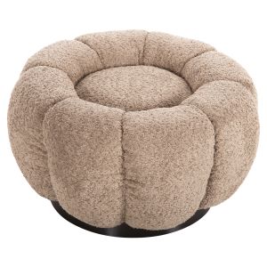 Stool Kripp Hm9602,08 beige boucle with black metal base D60x31hcm