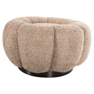 Stool Kripp Hm9602,08 beige boucle with black metal base D60x31hcm