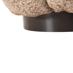 Stool Kripp Hm9602,08 beige boucle with black metal base D60x31hcm