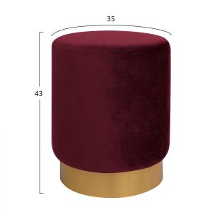 Levy stool Hm8408,06 red with gold base