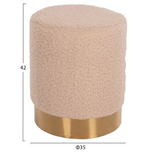 Stool Levy Hm8408,20 boucle ecru color D35x42hcm