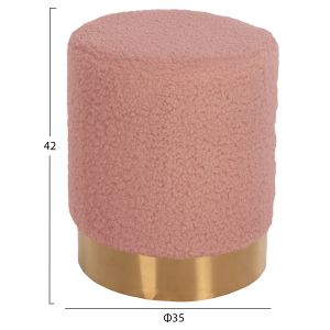 Levy stool Hm8408,22 rose ash color boucle D35x42hcm