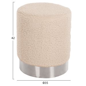 Stool Levy Hm8408,23 boucle white color D35x42hcm