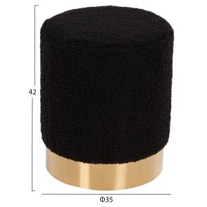 Stool Levy Hm8408,24 boucle black color D35x42hcm