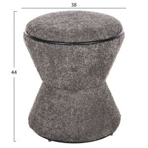 Stool Linner Hm9604.01 gray boucle with black details D38.5x43hcm