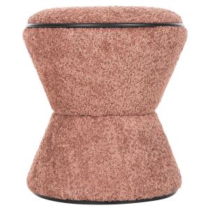 Stool Linner Hm9604.02 pink boucle with black details D38.5x43hcm