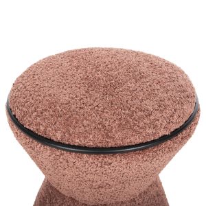 Stool Linner Hm9604.02 pink boucle with black details D38.5x43hcm