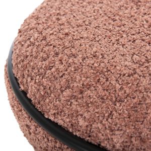 Stool Linner Hm9604.02 pink boucle with black details D38.5x43hcm