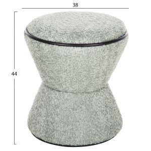 Stool Linner Hm9604.05 boucle pistachio color with black details D38.5x43hcm