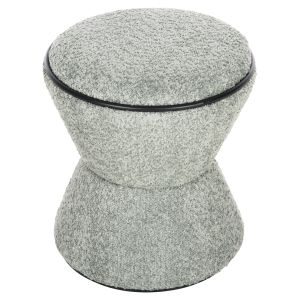 Stool Linner Hm9604.05 boucle pistachio color with black details D38.5x43hcm