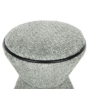 Stool Linner Hm9604.05 boucle pistachio color with black details D38.5x43hcm
