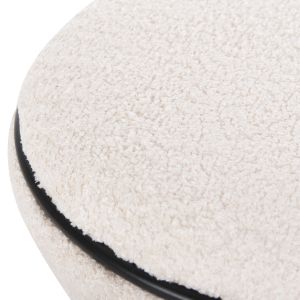 Stool Linner Hm9604.06 boucle ecru color with black details D38.5x43hcm