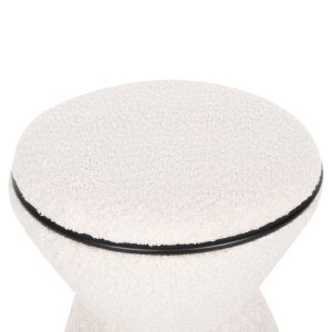 Stool Linner Hm9604.06 boucle ecru color with black details D38.5x43hcm