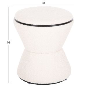 Stool Linner Hm9604.06 boucle ecru color with black details D38.5x43hcm