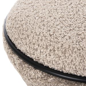 Stool Linner Hm9604,08 beige boucle with black details D38,5x43hcm