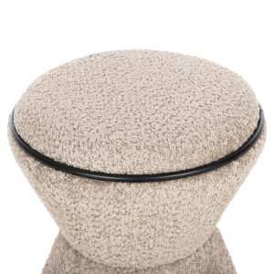 Stool Linner Hm9604,08 beige boucle with black details D38,5x43hcm