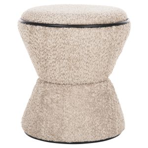 Stool Linner Hm9604,08 beige boucle with black details D38,5x43hcm