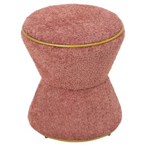 Stool Linner Hm9604,12 pink boucle with gold details D38,5x43hcm