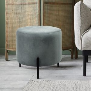 Stool Lux in ocean blue 46x46x43cm