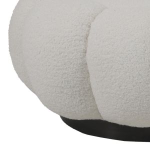 Табуретка Nester букле плат в бял цвят D60x31см