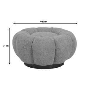 Табуретка Nester плат букле в сив цвят D60x31см