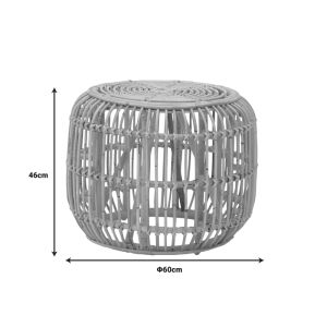 Табуретка Rajesty ратан в естествен цвят D60x46см
