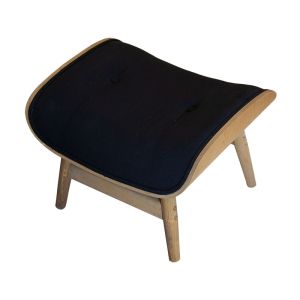 Табуретка Relaxmirto от масивно дърво с черна текстилна дамаска 63x50x46cm
