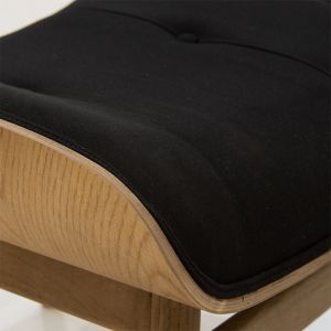 Табуретка Relaxmirto от масивно дърво с черна текстилна дамаска 63x50x46cm