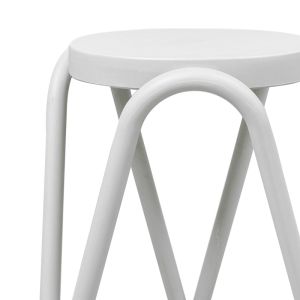 Табуретка Serzona Pp в бял цвят D27x45.5см