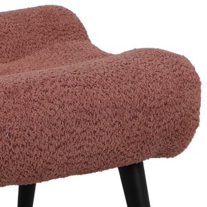 Табуретка Silla - табуретка за крака букле плат в прашен розов цвят 68x58x40см