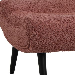 Табуретка Silla - табуретка за крака букле плат в прашен розов цвят 68x58x40см