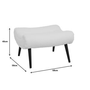 Табуретка Silla - табуретка за крака дамаска букле в бежов цвят 68х58х40см