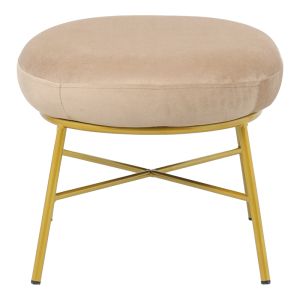 Susanna beige plush stool with gold metal legs 56x47x40cm