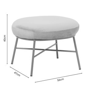 Susanna beige plush stool with gold metal legs 56x47x40cm
