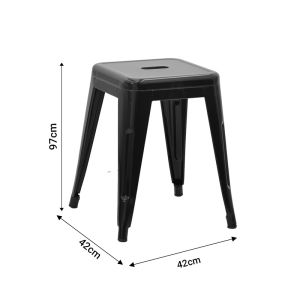 Stool Utopia black metal 30x30x45cm
