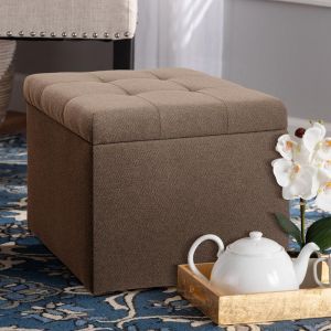 Stool with storage space 24 in brown color 50x50x46cm