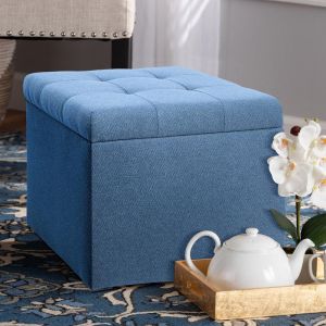 Stool with storage space 74 in blue color 50x50x46cm