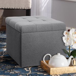 Stool with storage space 90 in gray color 50x50x46cm