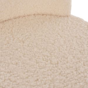 Low-back stool Yasmine Hm8395.23 white boucle with wooden legs 47x46x64.5hcm
