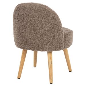 Low-back stool Yasmine Hm8395.25 light brown boucle 47x46x64.5hcm