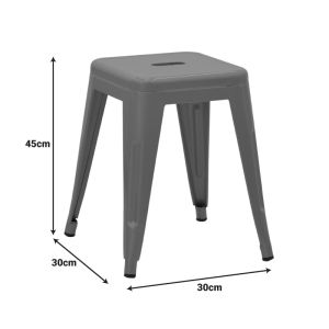 Stool Utopia, dark olive green, metal, 30x30x45 cm