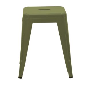 Stool Utopia, dark olive green, metal, 30x30x45 cm