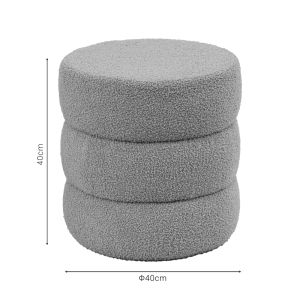 Stool-pouf Kioto in brown boucle D40x40cm