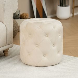 Pouf-stool Sevallo plush cream D49x47cm