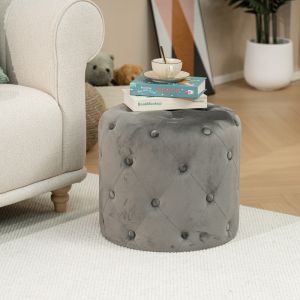 Pouf-stool Sevallo plush gray D49x47cm