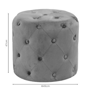 Pouf-stool Sevallo plush gray D49x47cm